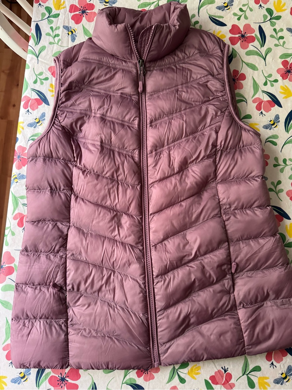 32 Degrees Quilted Puffer Vest in Dusty Mauve